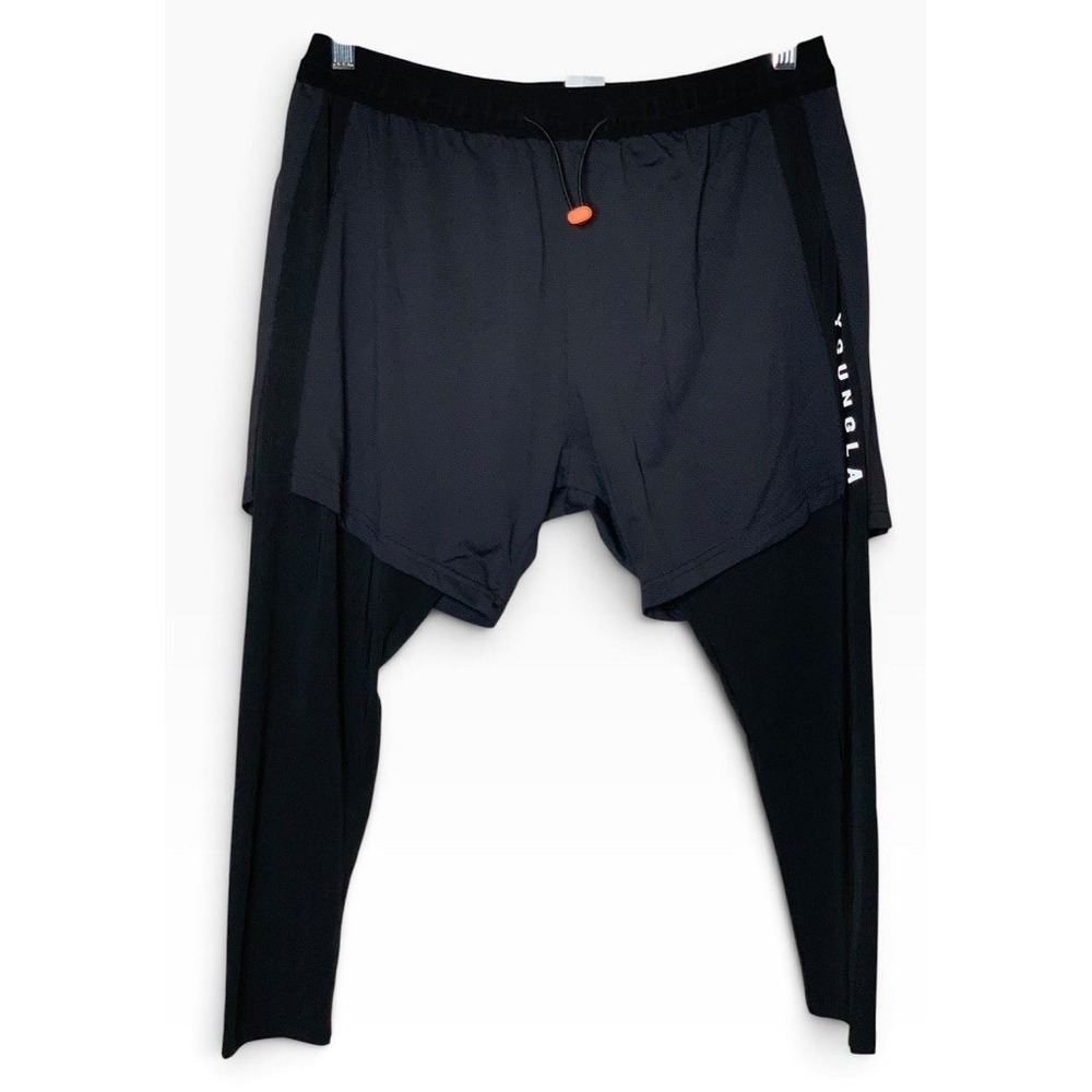YoungLA Shorts Mens 2-in-1 Compression Leggings Size M Running Training Workout